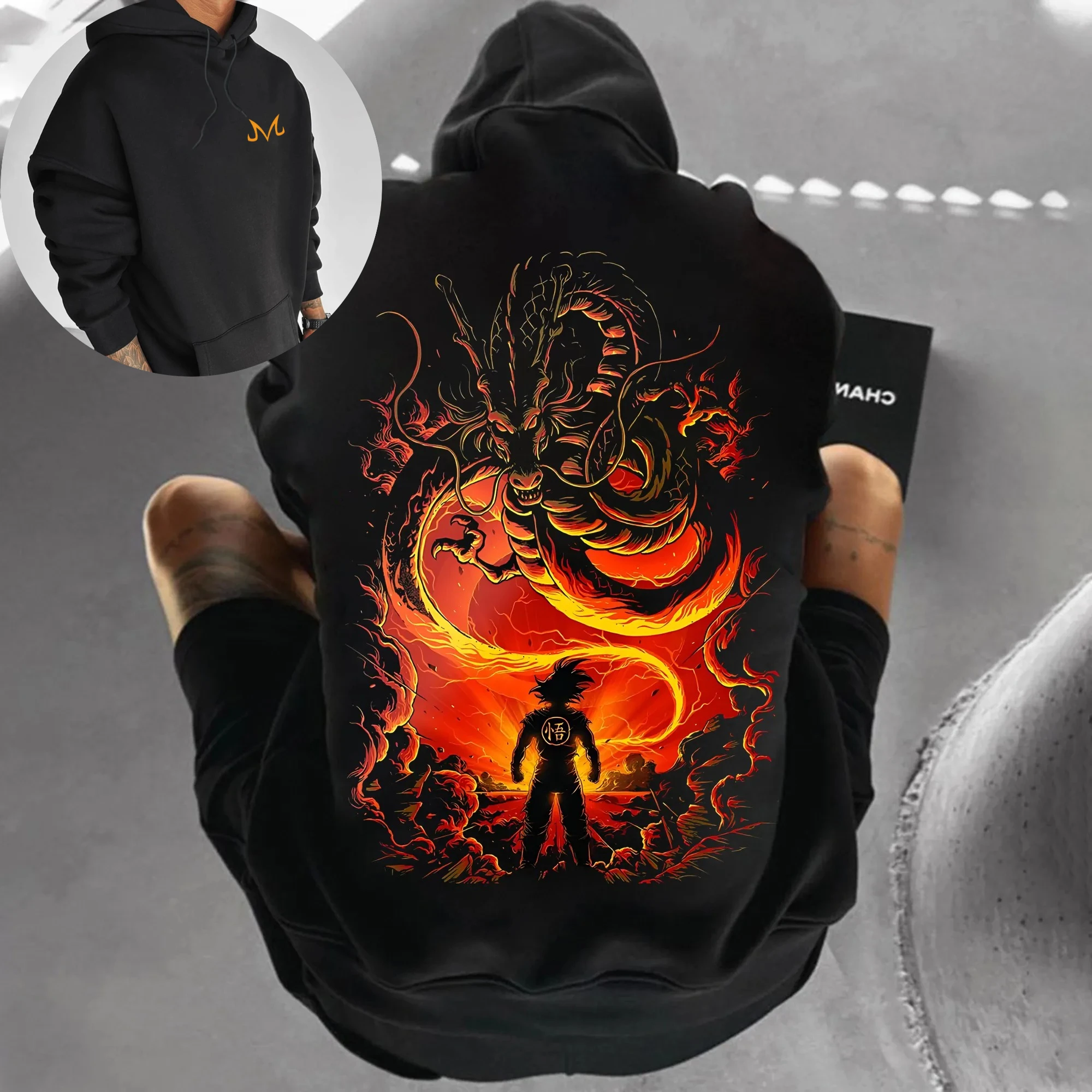 

Autumn and Winter Wukong Animation Streetwear Pants Retro Hoodie Peripheral Unisex Casual Unisex Casual Animation Printed Hoodie
