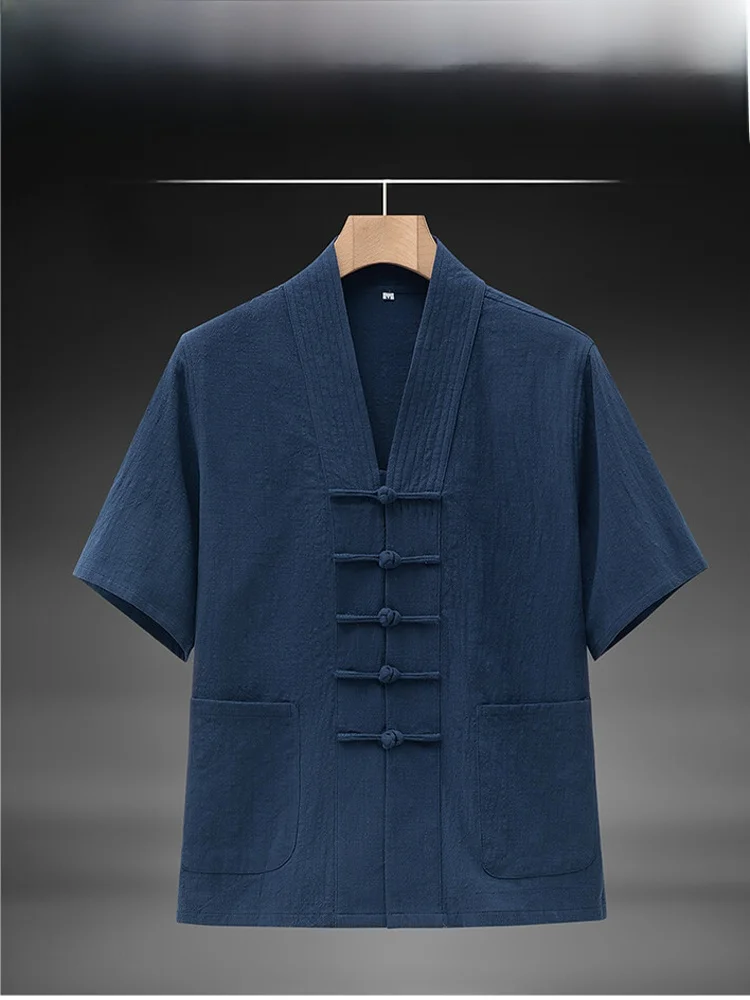 

Новая мужская рубашка TUCANO в китайском стиле: комфортная, из хлопка и льна, с коротким рукавом, на пуговицах, с воротником, дышащая, повседневная, летняя, модная.