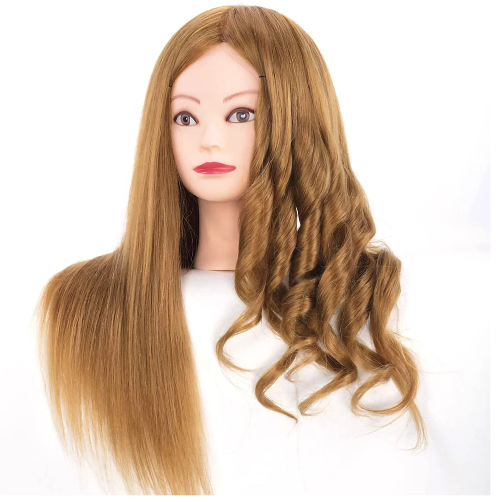 85%Real Hair Doll Head For Hairstyle Professional Training Head Kit Mannequin Head Styling To Practice Hot Curl Iron Straighten