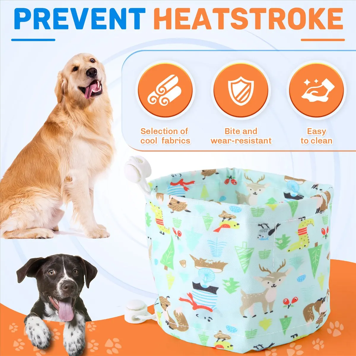 Efficient- Dog Cooling Collar Pet Cooling Ice Apron Cat Bib Kitten Puppy Cool Clothes Ice Scarf Heatstroke Pet Cooling S