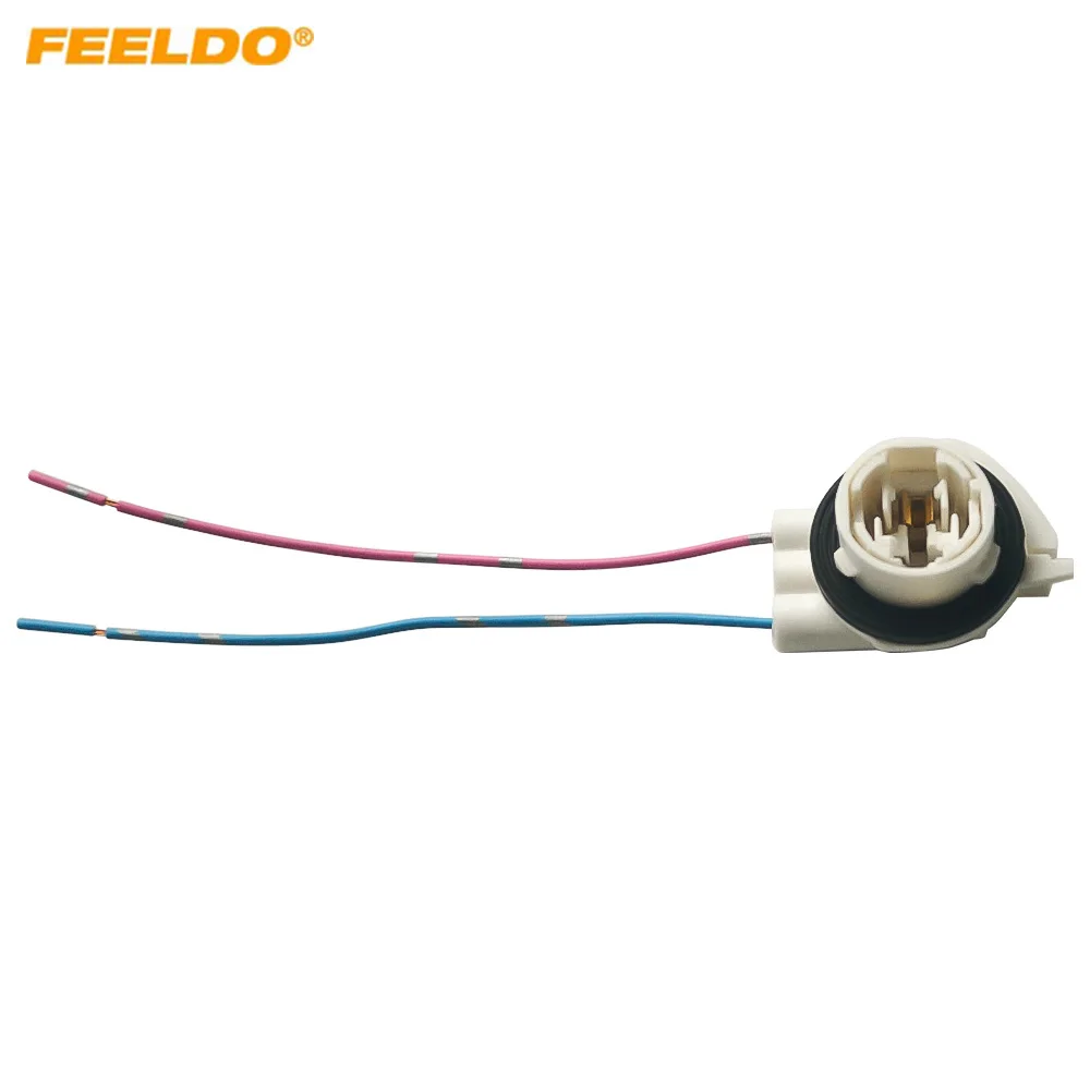 FEELDO 1PC Car 3156-A LED Bulb Socket Brake Turn Signal Light Harness Wire Plug Connector #HQ966