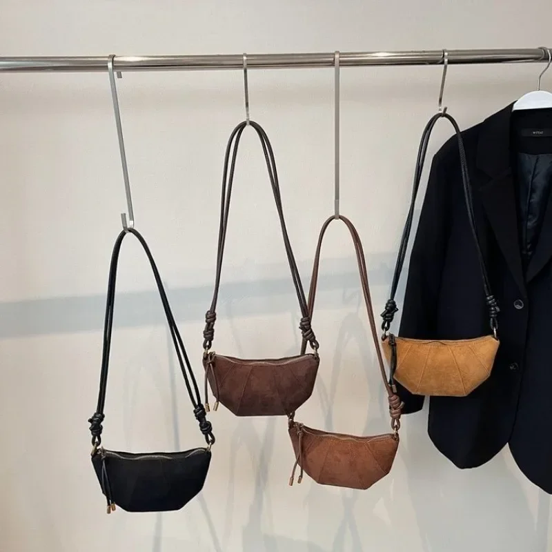 Vintage Elegant Leather Handbag For Women Luxury Designer Crossbody Bag Large Capacity Unique Minimalist Trendy Diaper Bag