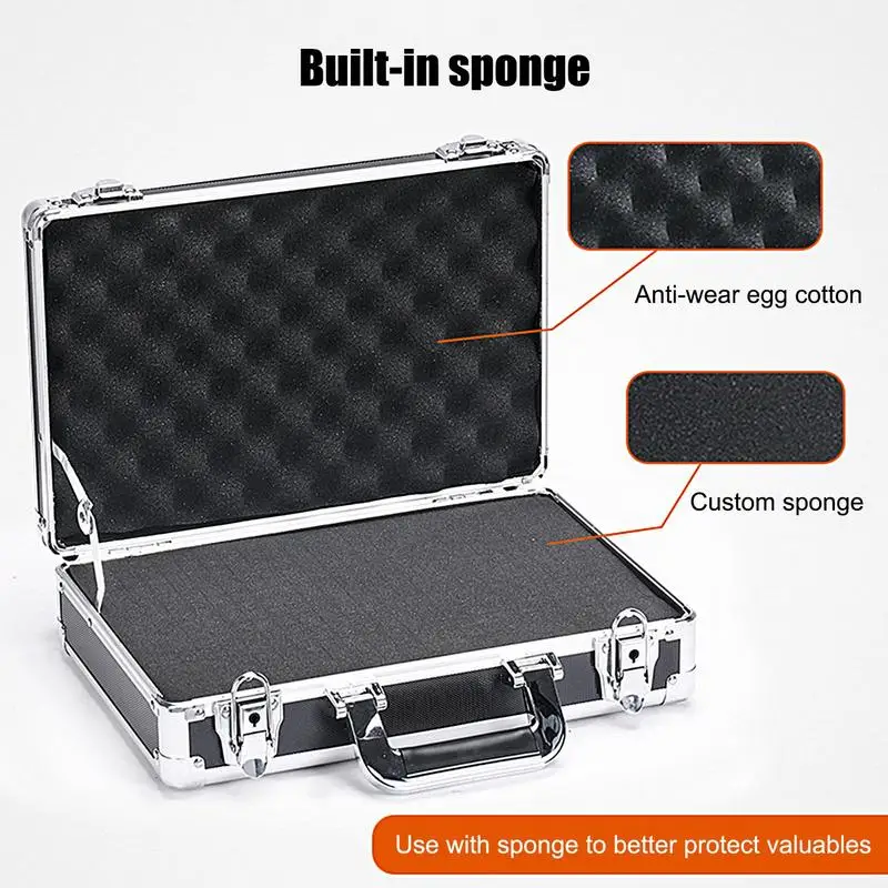 Portable Aluminum Tool Box Equipment Toolbox Safety Equipment Suitcase Aluminum Alloy Small Storage Box Square Storage Organizer