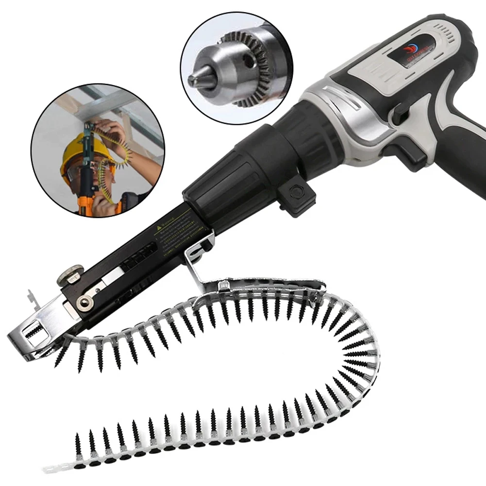 Transform Your Electric Drill with Chain Nail Adapter, Simplify Screw Nail Installation, Adjustable Depth Length