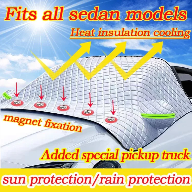 Multifunctional Car Windshield Cover Sun Snow Frost Dust Guard Easy Install Foldable for Auto Outdoor Parking