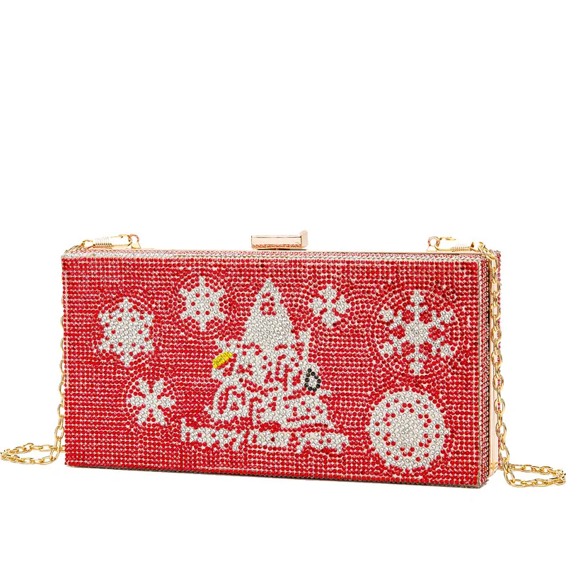 

New Christmas Tree Diamond-Studded Evening Clutch Chain Crossbody Handbag for Ladies Fashion Party Festival Banquet
