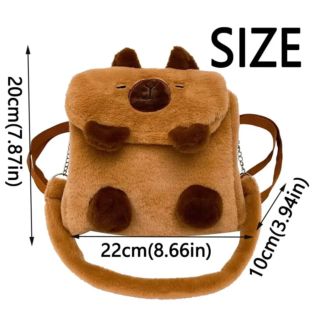 Kawaii capivara crossbody saco dos desenhos animados animal gato siamês mochila de pelúcia macio grande capacidade dos desenhos animados bolsa de ombro brinquedo de pelúcia macio