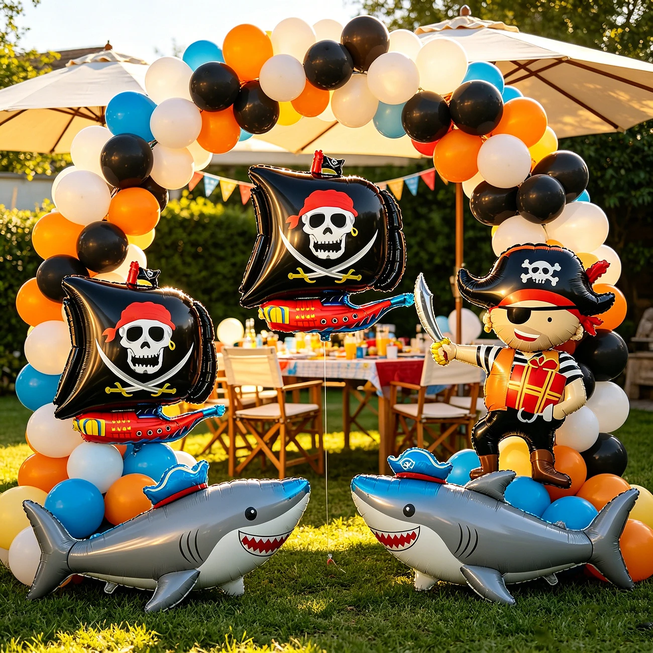 Pirate Foil Balloon Set Children's Pirate Adventure Party Treasure Hunt Background Pirate Themed Birthday Party