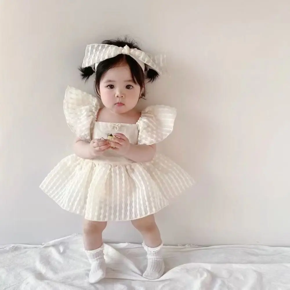 Casual Outfit Ruffle Baby Jumper Dress Bodysuit Fluffly Baby Jumpsuit Sweet Infant Romper Baby Shorts Climb Suit Newborn Baby