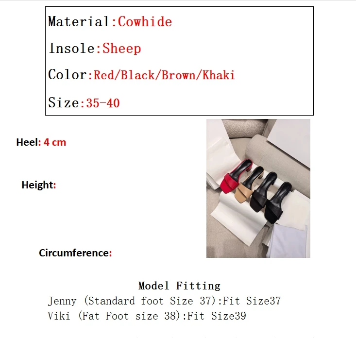 Dave&di Summer Women's Shoes With Minimalist Leather Thick Heel Sandals Shoes Square Toe Design Versatile High Heels Slippers