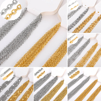10pcs/set Stainless Steel Gold Color Necklace For Women 45cm Chain DIY Jewelry Accessories Making Materials Handmade Supplies