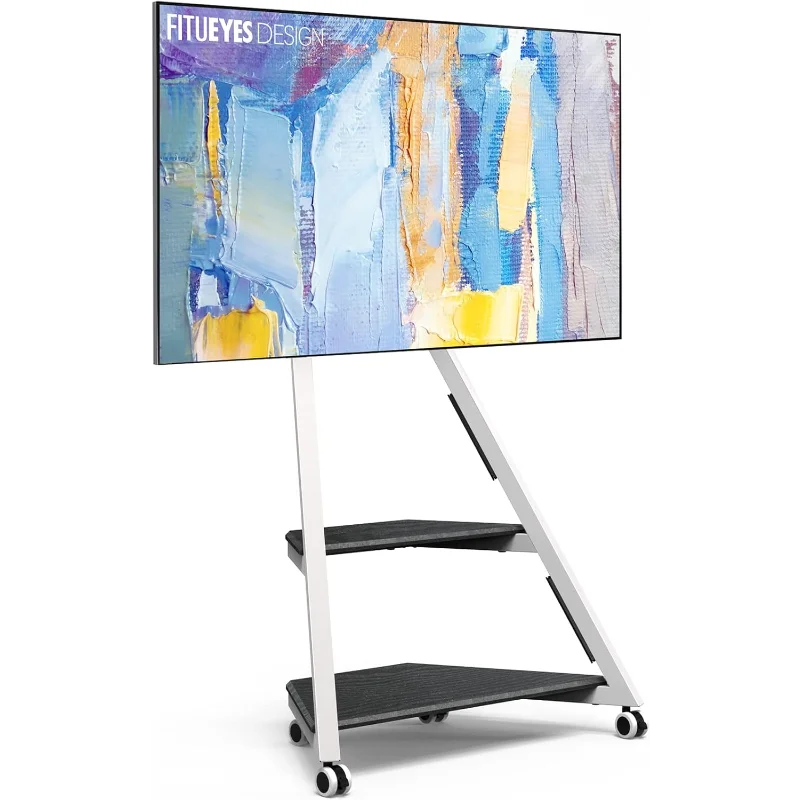 

FITUEYES Design Corner TV Stand for 32 43 50 55 65 Inch TVs, Small Spaces Floor TV Stand Rolling TV Cart for LCD/LED Flat Curved