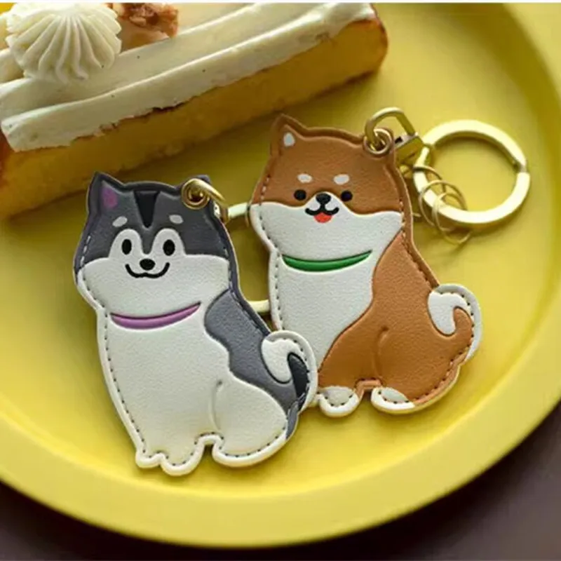 New Cartoon Animal Shape Leather Badge Card Holders For Protective Sleeve Access Control Card Cover With Key Chains image 6