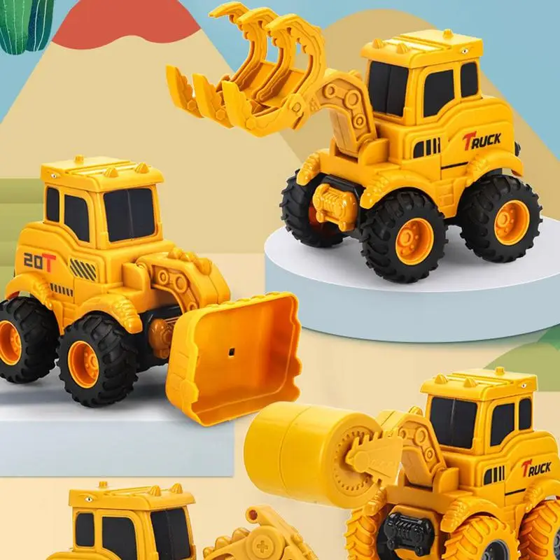 Toy Construction Vehicles Bulldozer Excavator Grabber Road Roller Truck Play Trucks & Fleet Excavator For Sand/Beach