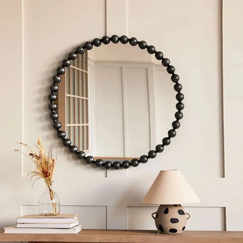 Customized Nordic porch  wall-hung bathroom  French wall-hung mirror round dressing