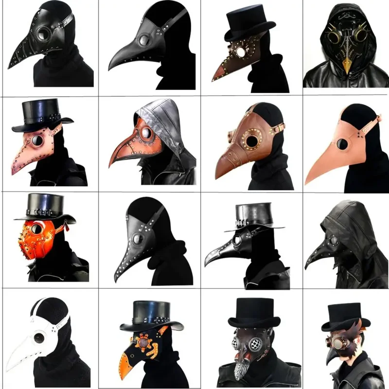 Halloween Steampunk Mask Plague Doctor Bird Mask Medieval Doctor Mask Long Nose Beak Cosplay Mascarillas Gothic Punk Costume