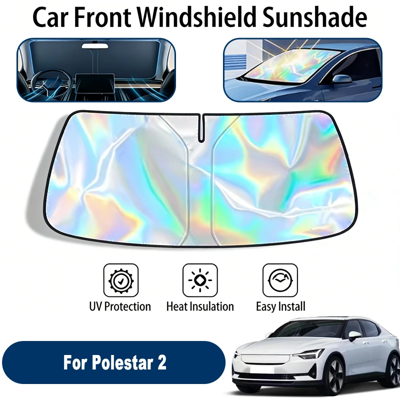 Windshield Sun Shade For Polestar 2 Foldable UV Reflective Front Window Sun Protection Cover Accessories