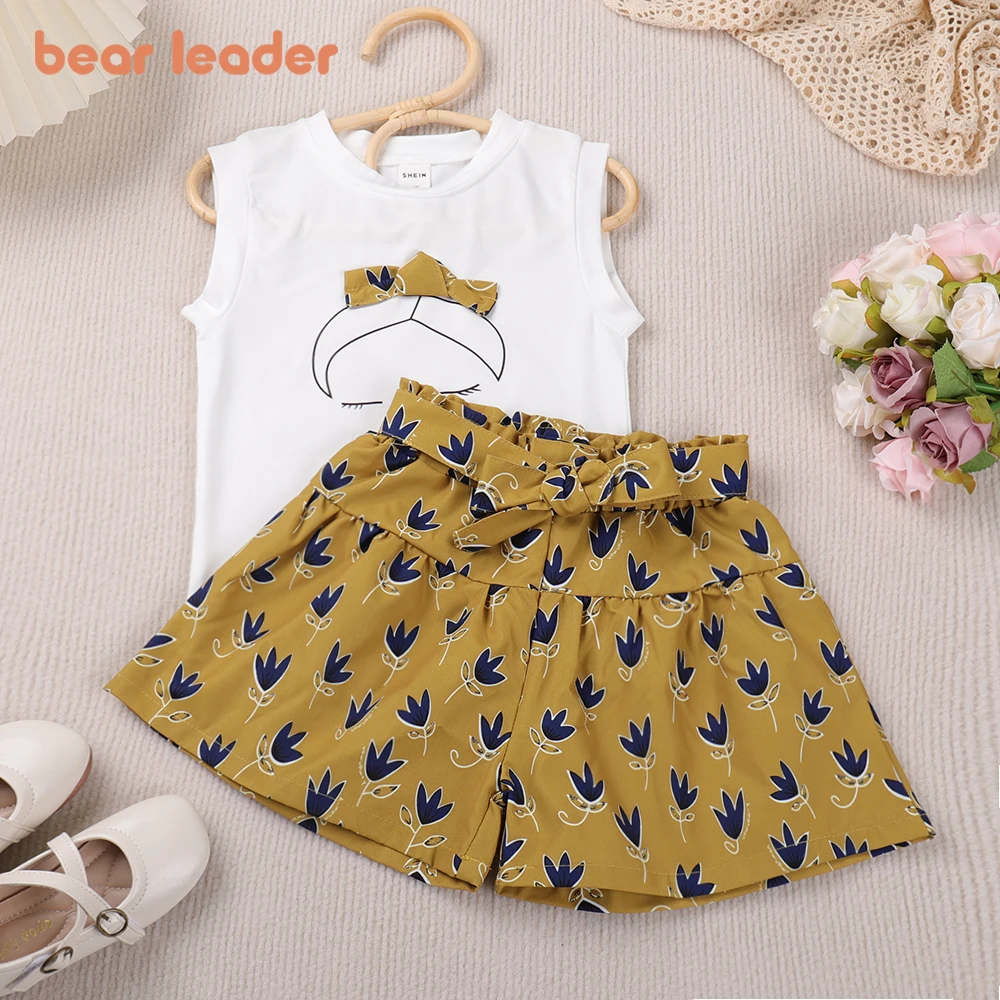 Bear Leader Kids Clothing Sets New Summer Girls Casual Suits Top and Pants 2Pcs Fashion Kids Outfits Girl Clothing Suits 3 7Y