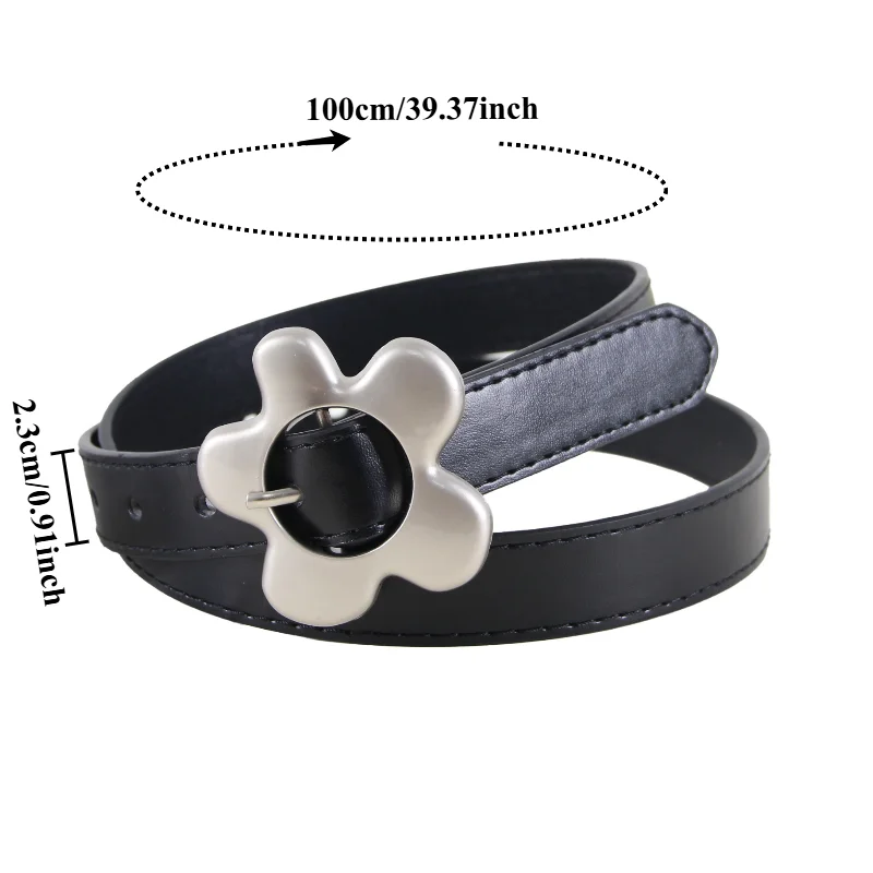 Fashionable Women’s Sunflower Belt  Versatile Instagram-Style Trendy Belt Trendy Minimalist and Unique Pin-Buckle Belt
