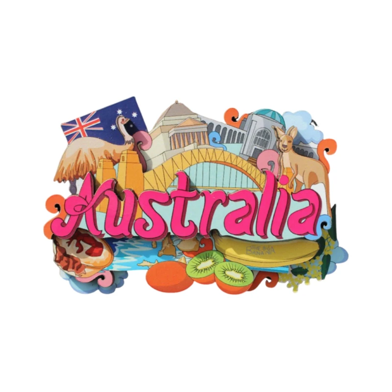 3D مجسمة الخشب مغناطيس الثلاجة شيكاغو أمريكا هاواي لاس فيغاس كاليفورنيا تايلاند كندا روسيا الدنمارك مغناطيس الثلاجة