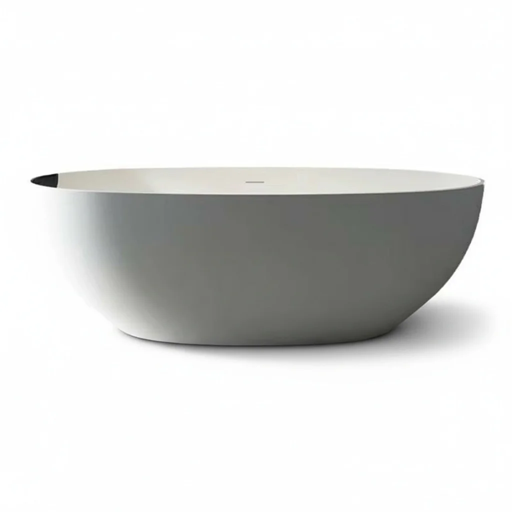 Freestanding Bathtub, 1.5m/59inch Artificial Stone Whirlpool Bathtub, Air Massage Spa Tub, Modern Indoor Jacuzzi Tub, CE ANSI
