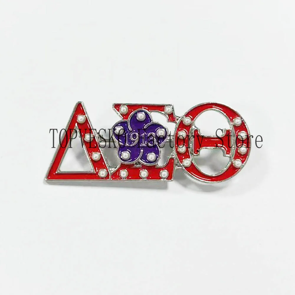 Violet Greek letter brooch