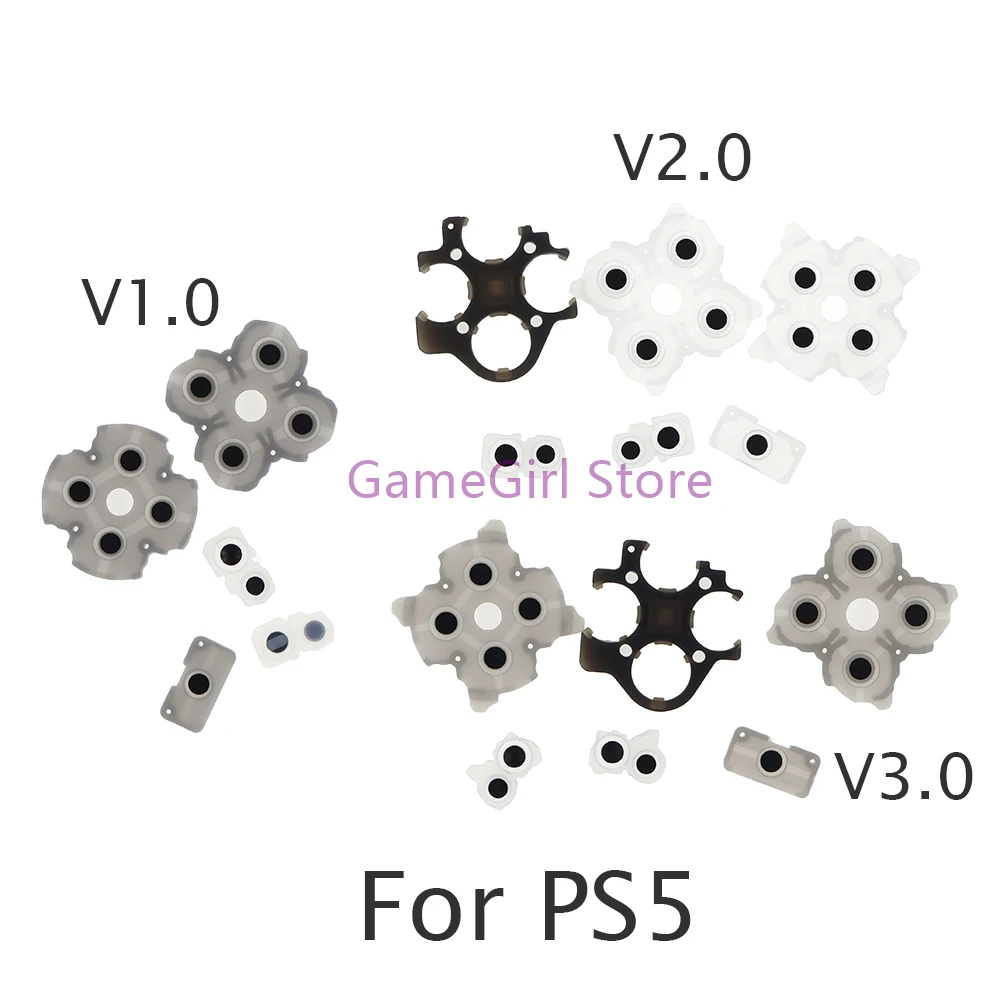 100sets V1.0 V2.0 V3.0 Silicone Conductive Rubber D-Pad Keypads Buttons For PlayStation 5 PS5 Controller Replacement Part