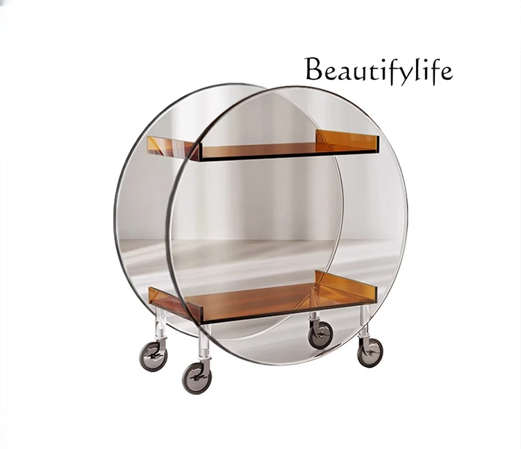 

ins acrylic trolley, a few shelves on the side of the sofa, simple and movable for home use