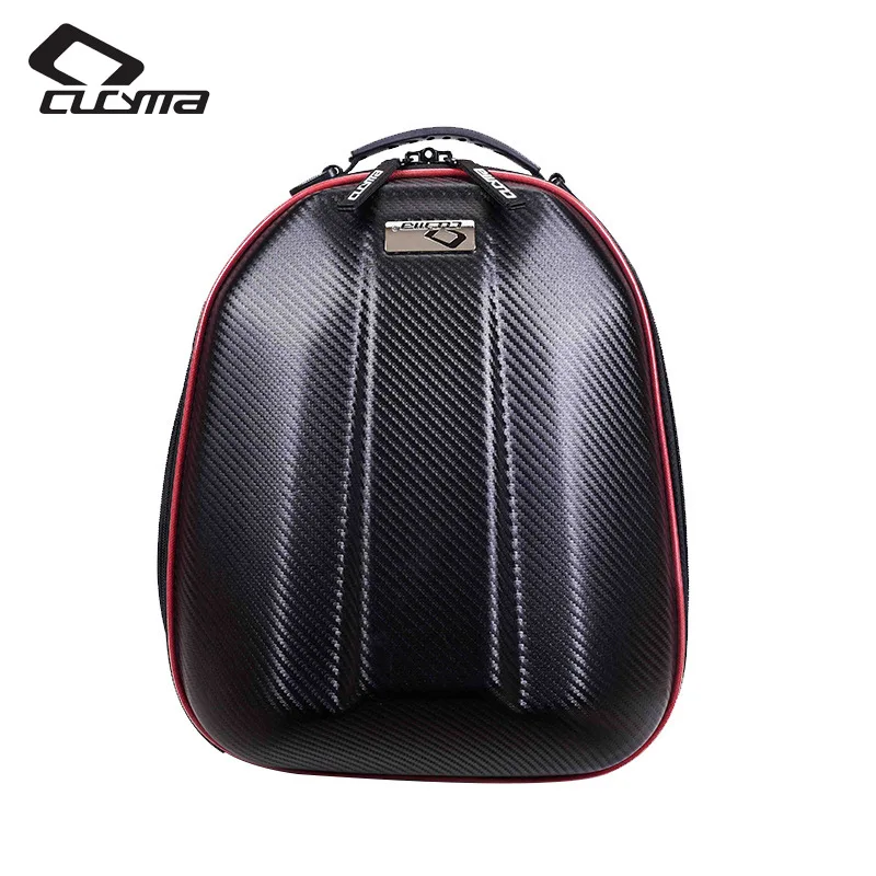 CUCYMA Motorcycle Tail Bag Expandable Hard Shell Rear Seat Backpack Large Capacity Helmet Luggage with Rain Cover