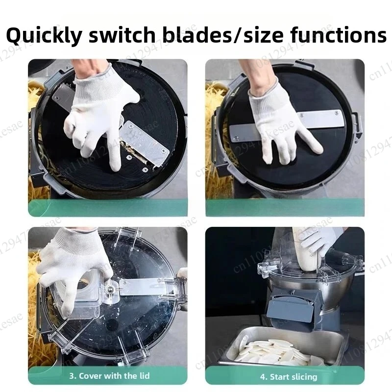 for 4-in-1 Electric Vegetable Slicer Chopper Machine Commercial Grade Kitchen Food Cutter Processor Household view 6