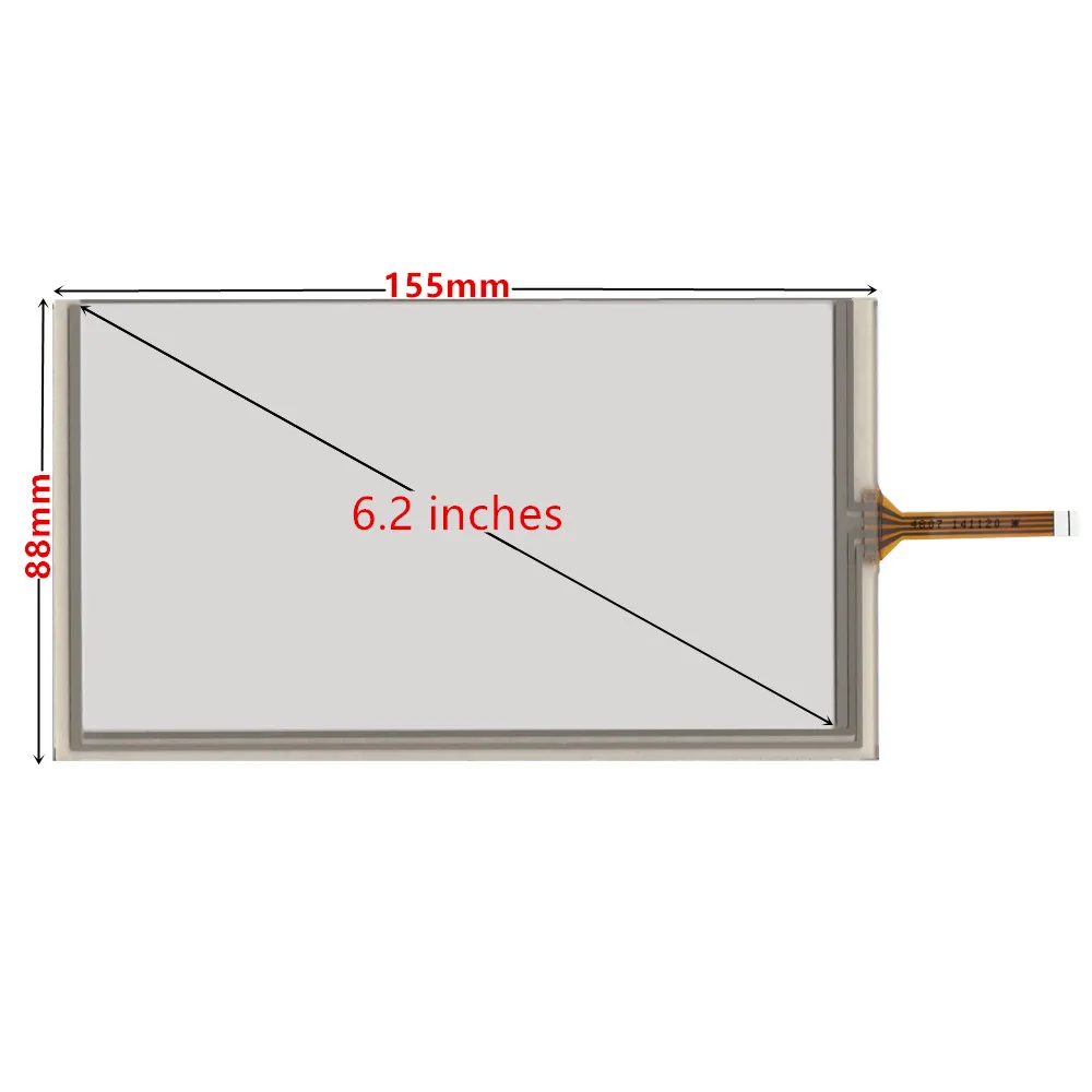 اللمس لشاشات الكريستال السائل HSD062IDW1 TM062RDH03 6.2 بوصة 155*88 مللي متر 4 سلك مقاوم لمس لوحة زجاجية DVD GPS CNC الملاحة الوسائط المتعددة