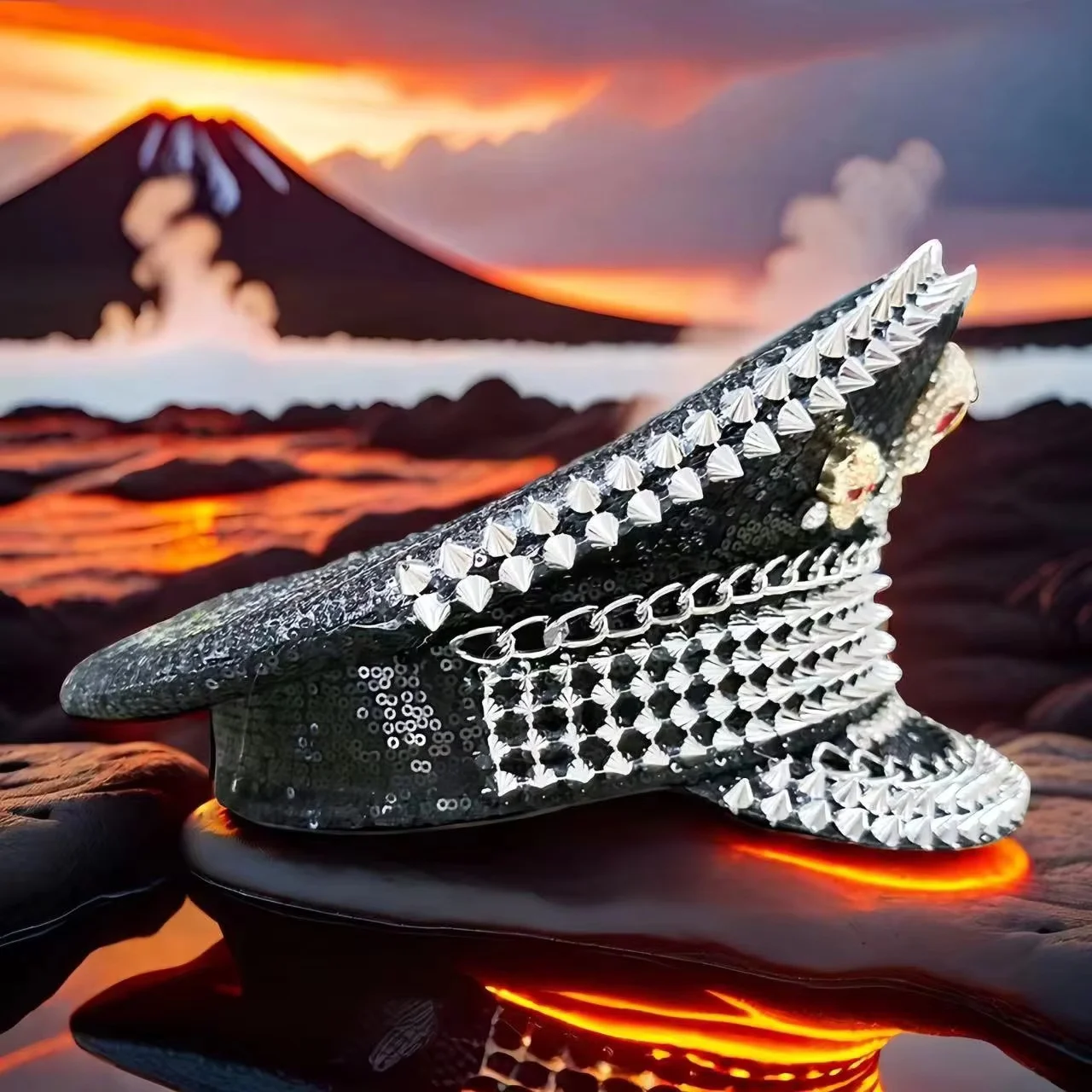 Chapéu de fantasia de festival de música HongLuan, chapéus de capitão com strass para mulher de carnaval, acessórios femininos de cosplay