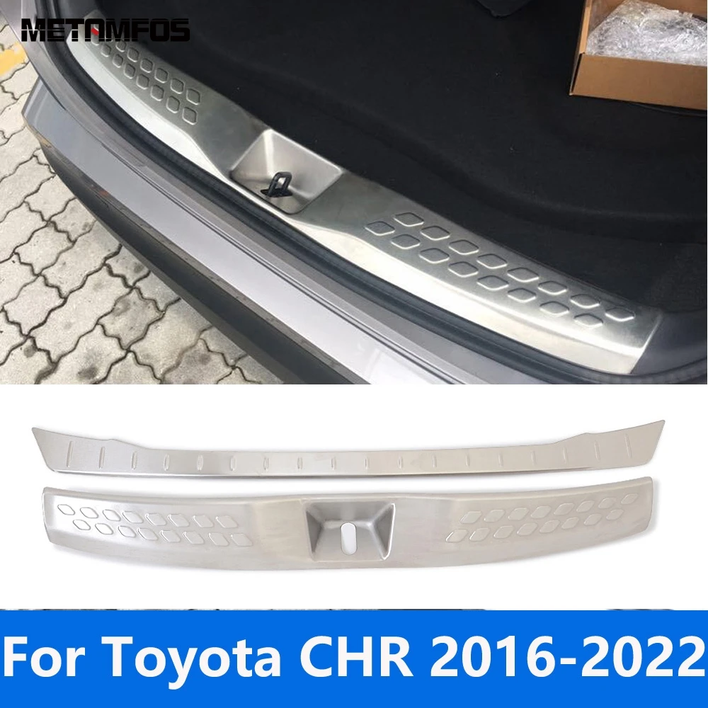 

For Toyota CHR C-HR 2016-2021 2022 Inner Exterior Rear Trunk Bumper Foot Plate Tailgate Door Sill Scuff Guard Plate Accessories
