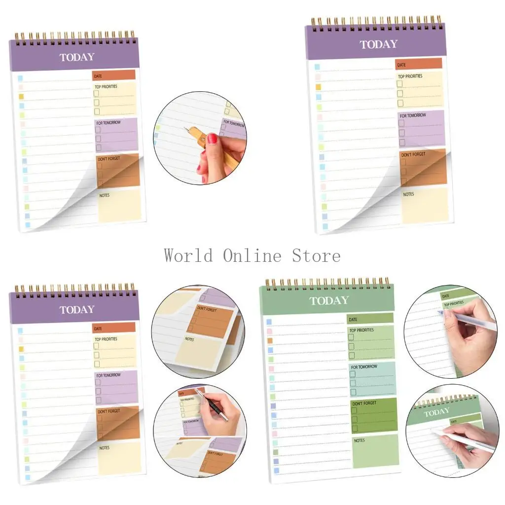 Twin Wire Binding Planer Notebook 104 Seiten 5.5x8.66inch Portable Journal Daily Planer Schreiben Notizbilder für die Planung