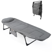 Sun Lounger with Cushion 5-Position Adjustable Folding Sun lounger Portable 200KG Max for Garden Pools Camping Indoor, Gray