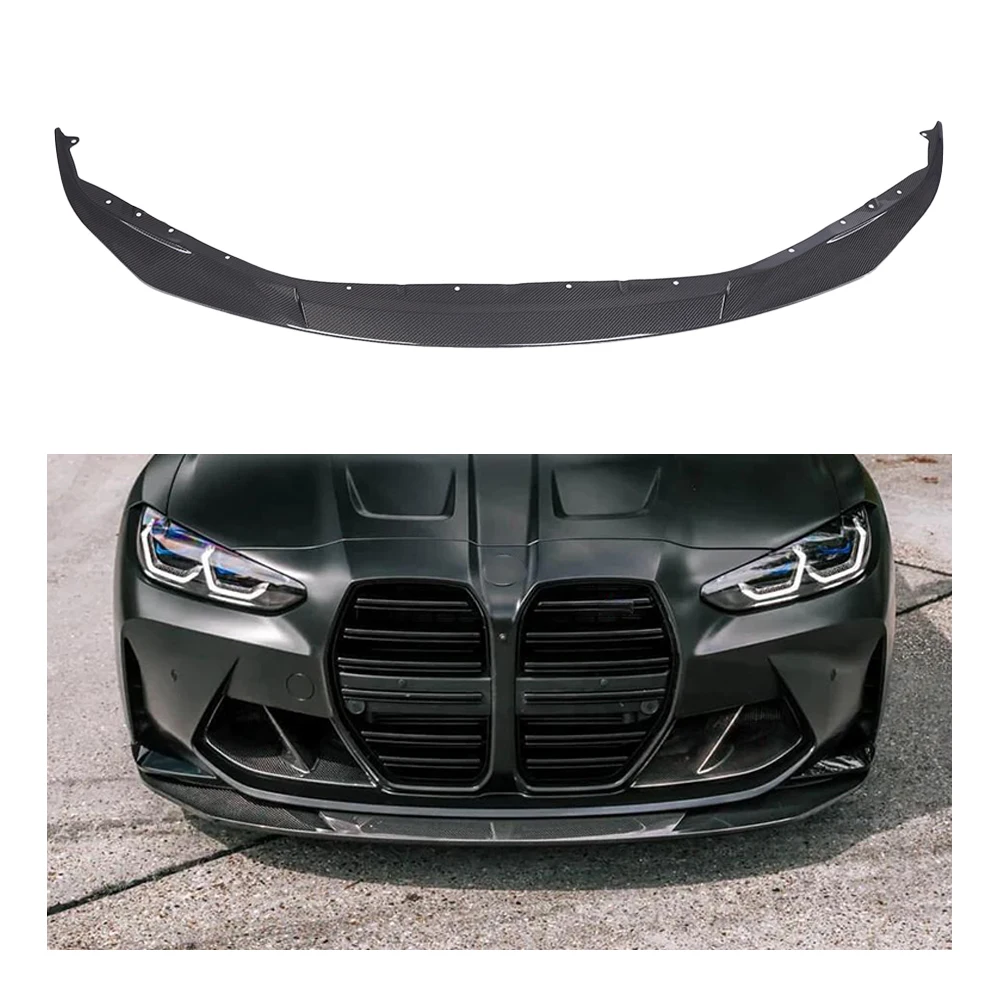 

For BMW M3 M4 G80 G82 2021+ Genuine Dry Carbon Fiber R44 Style Front Lip Body Kits Auto Parts Car Accessories Trim Customizable