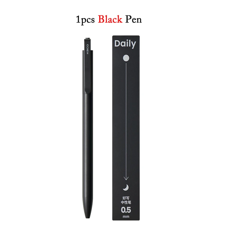 KACO Gelschreiber, Press-Signaturstift, Schreibwaren, Metall-Stiftclip, 0,5 mm, schwarze Tinte, schnell trocknend, großes Fassungsvermögen, 800 m, glattes Schreiben