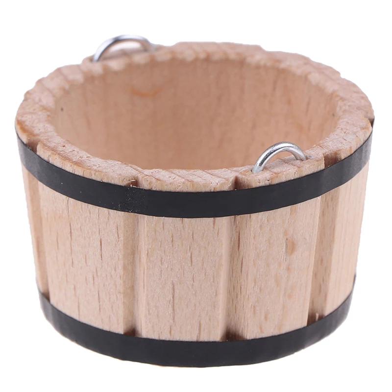 1:12 Scale Mini Wood Wash Basin Doll House Miniature Ornament Home Garden Micro Scene DIY Decor Accessory