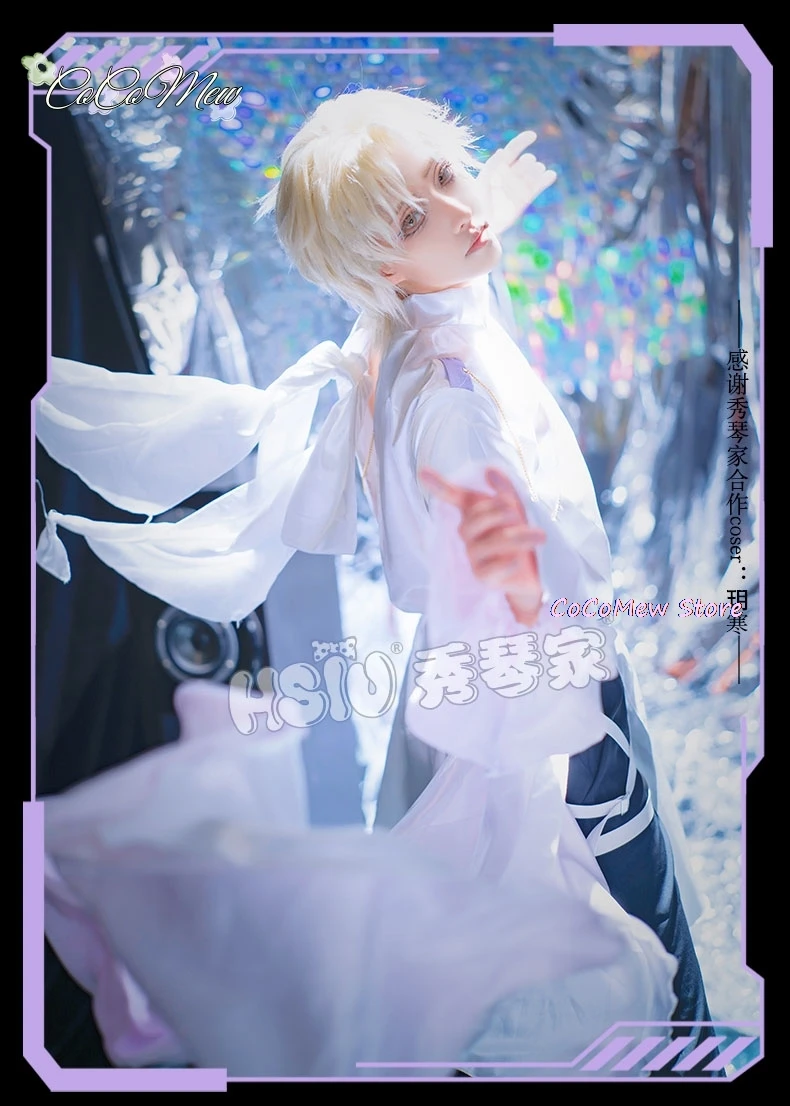 Lucca 코스프레 의류 가발, 라이트 옐로우 짧은 머리 합성 가발, 애니메이션 외계인 무대 코스프레 코스튬 가발, 35cm