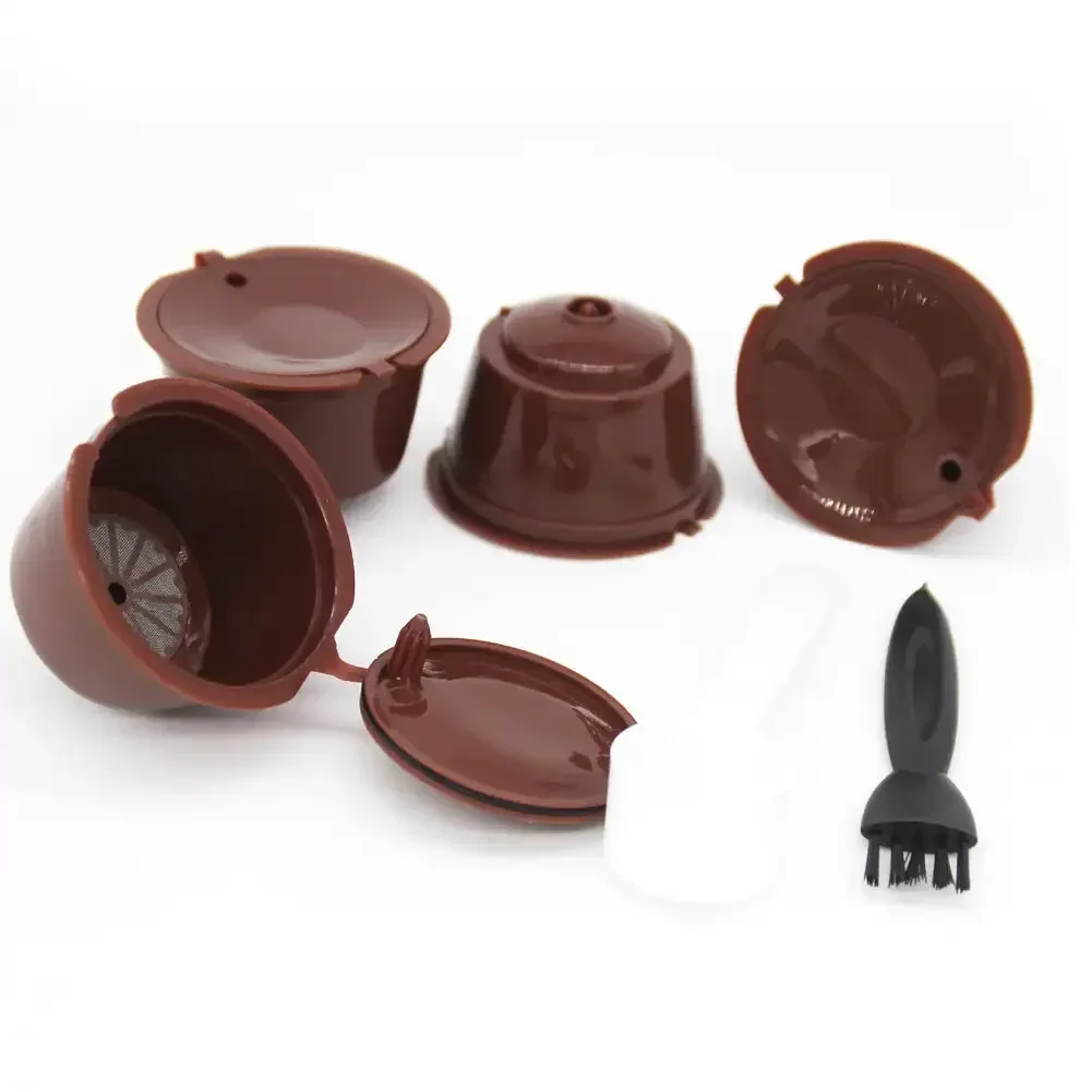 مجموعات كبسولات القهوة القابلة لإعادة الاستخدام لآلة نسكافيه دولتشي غوستو كبسولات قابلة لإعادة الملء جراب متوافق مع أكواب المرشح لوازم الموزع