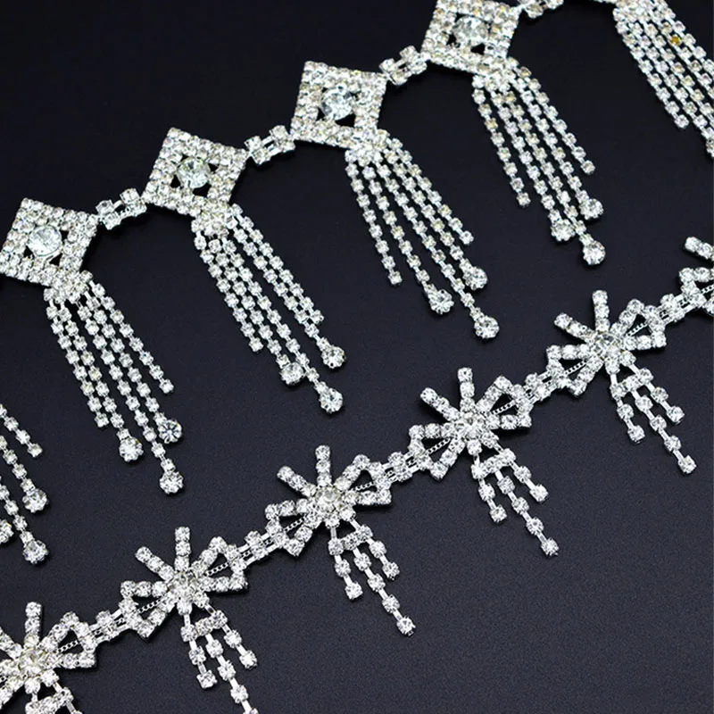 

5 ярдов блестящей ленты со стразами в форме банта, цепочка из страз, бахрома, кристаллы, аксессуары для рукоделия, украшение для свадьбы, подарок