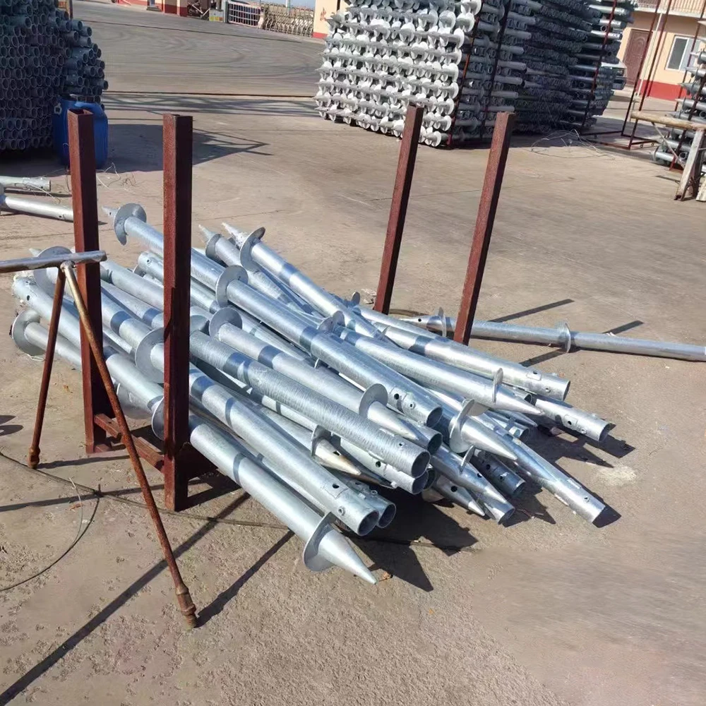 Custom-made high-quality helical pile hot-dip galvanized ground anchors for solar panel bracket fence bases made in China