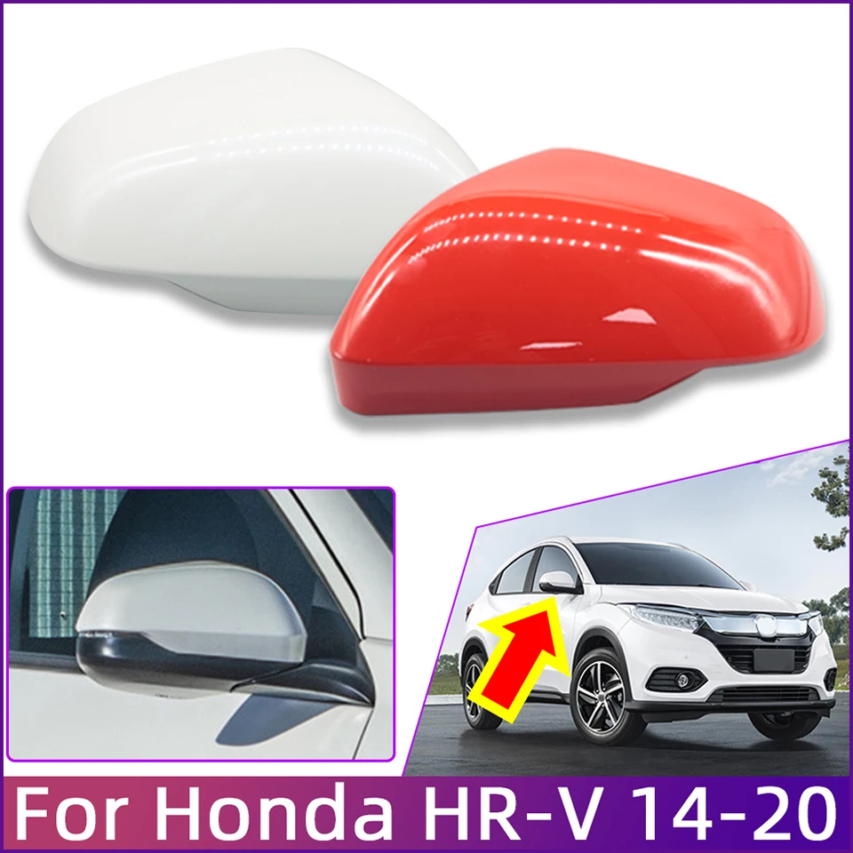 Rearview Mirror Cover Cap For 2014-2024 RU Honda HR-V Vezel Shell Housing Mirror Cap Painted White Red Silver Car Accessories