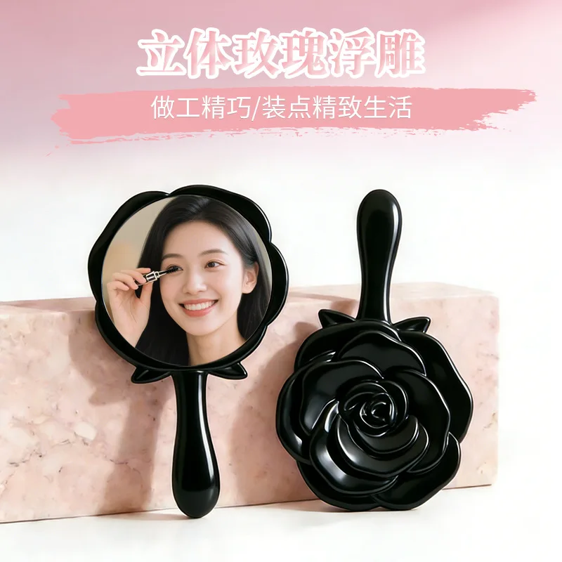 WW factory direct sales portable mini high definition vanity mirror rose modern simple student dormitory
