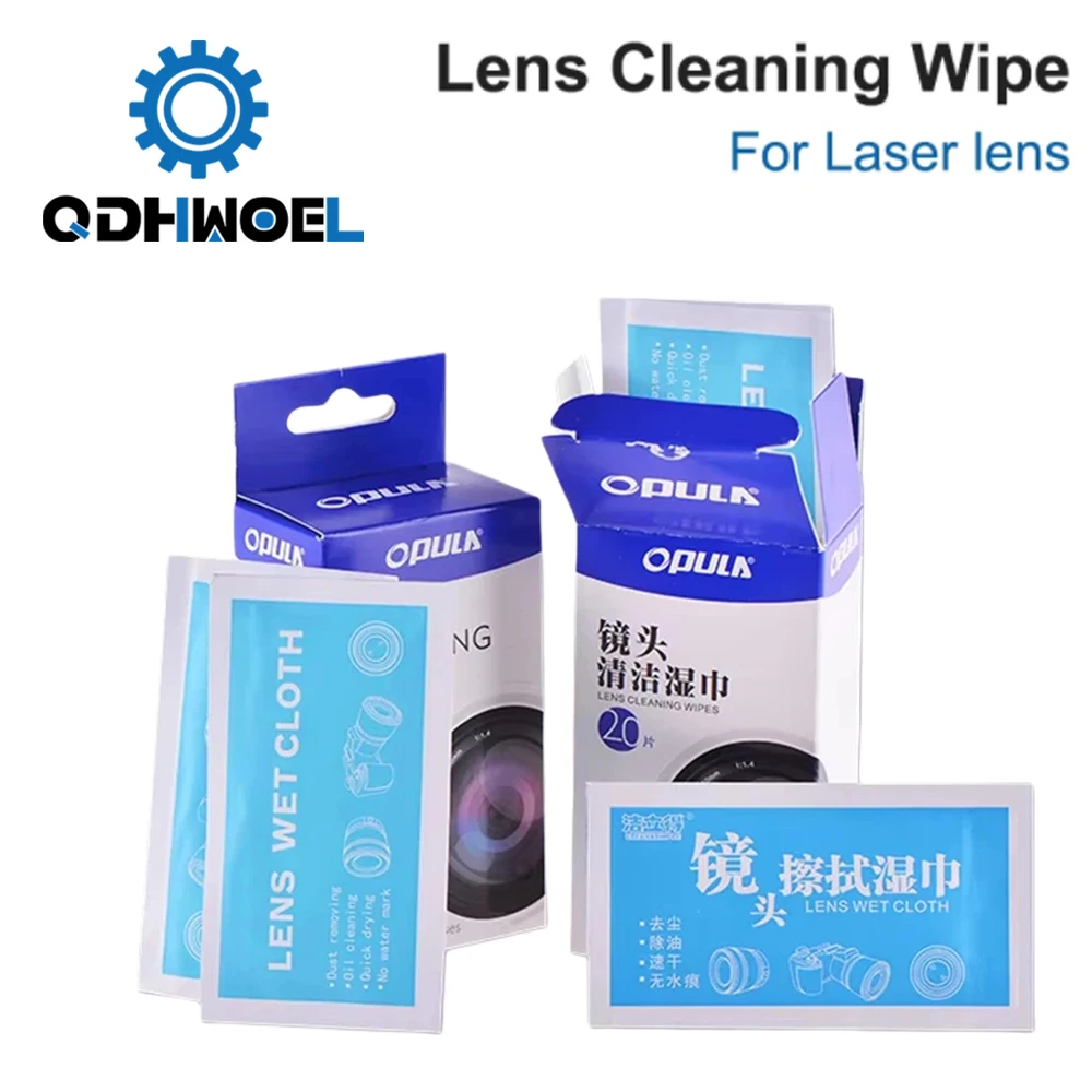 QDHWOEL Laser Lens Cleaning Wipes 20PCS for 10.6um CO2 & 1064nm Fiber Laser Lens Mirror