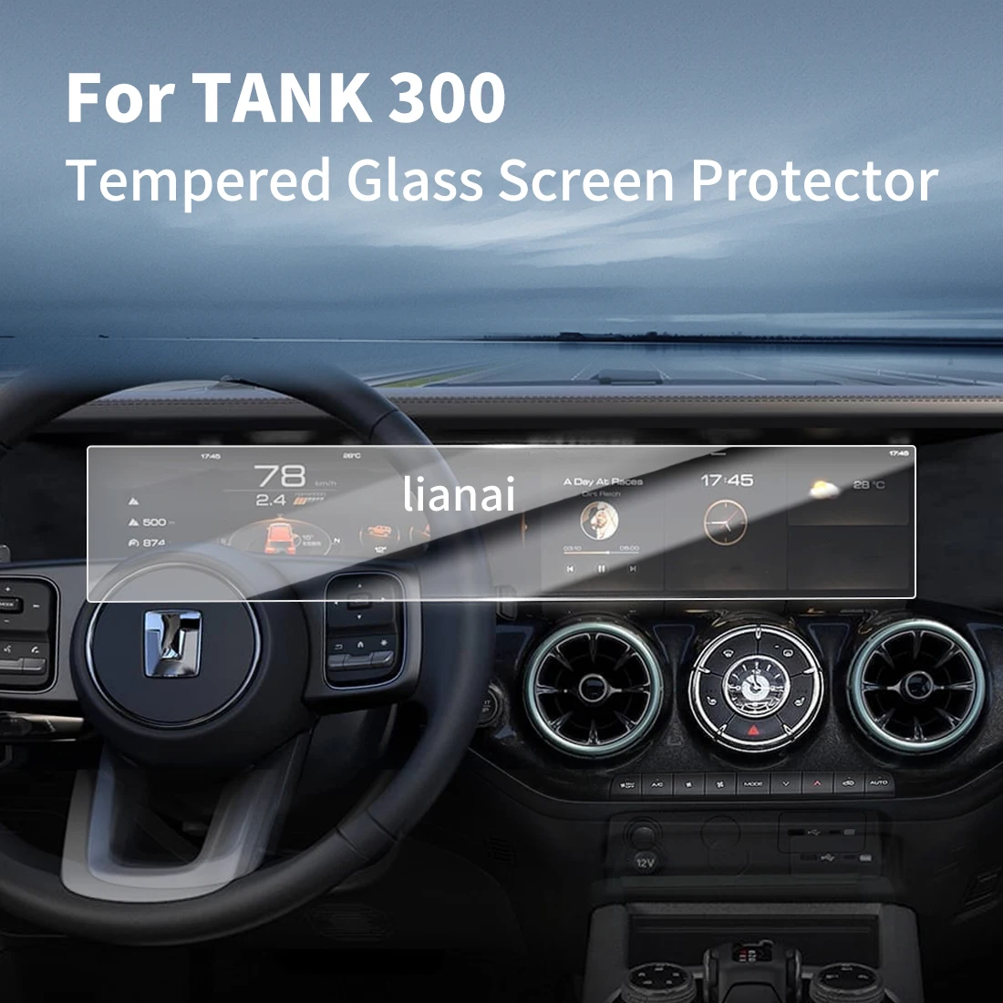 Carplay Screen Protector Tempered Glass Protective Film Navigator Car Stickers Accessories For 24 Great Wall Motor TANK 300