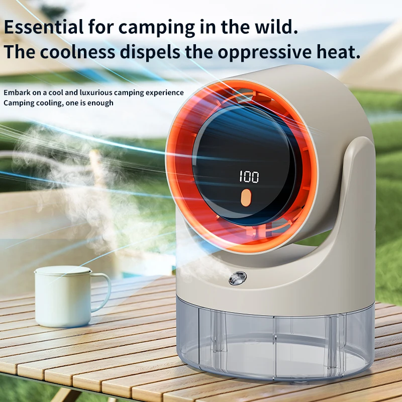 Water Mist Fan Portable Air Caculating Fan With Mist Humidifier Desktop Humidifying Fan Spray Fan Cooling Fan
