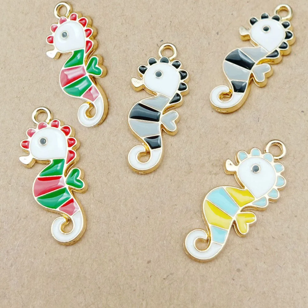 

30Pcs Sea Horse Pendant Alloy DIY Jewelry Accessories Durable Colorful Pack Popular for Necklace Earring Bracelet Jewelry Making