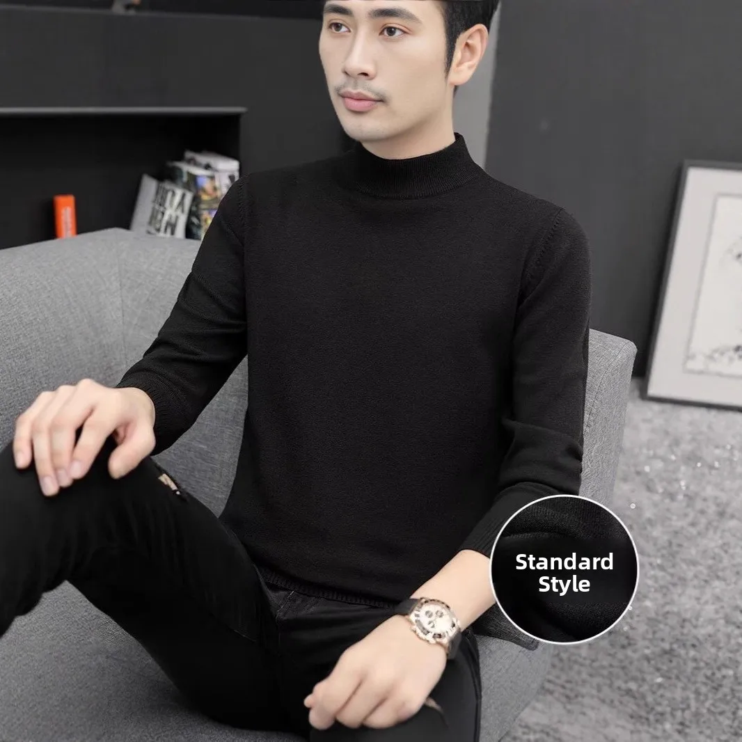Maglione da uomo Thiened Mid-Ne colletto alto lavorato a maglia base calda irt autunno inverno nuovo capospalla Sle per Ci Walk