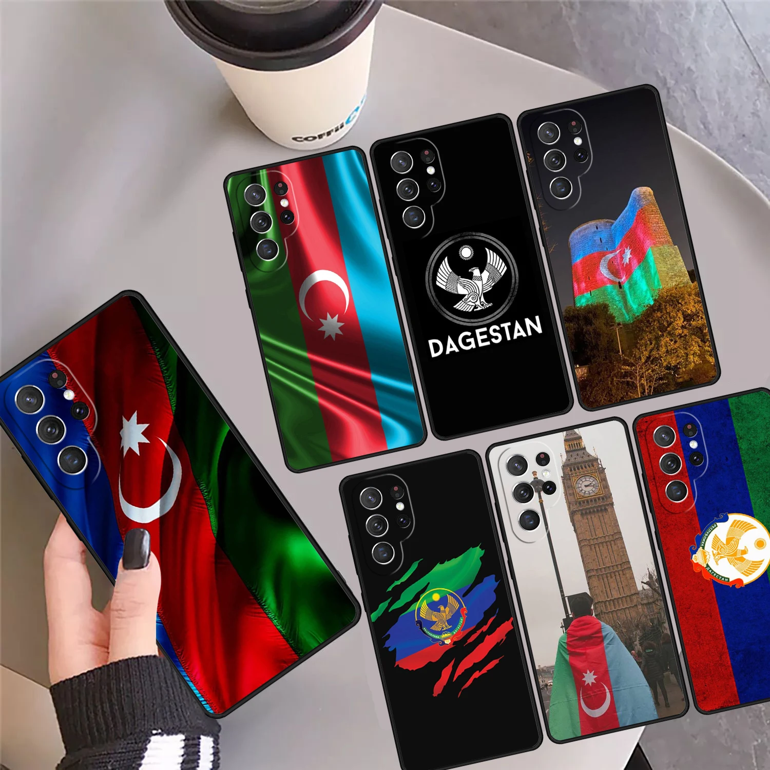 Dagestan Flag Coat Of Arms Phone Case Cover For Samsung Galaxy S24 Ultra 23 S22 Plus S21 FE S20 S8 S9 S10 Note 10 Pro Note 20